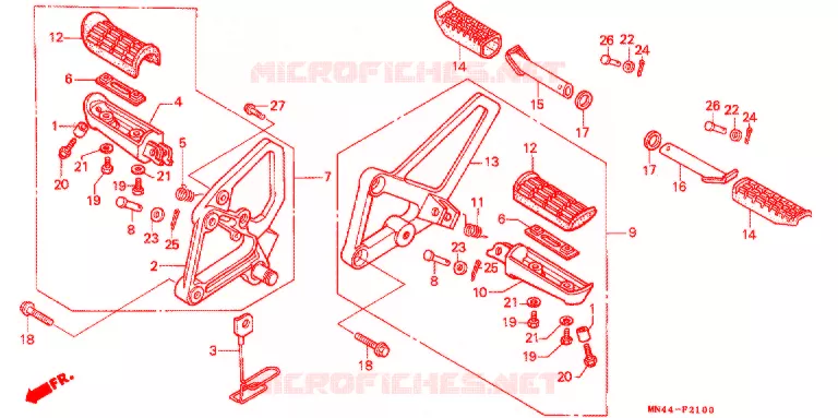 REPOSE PIED Honda MOTO 600 CBR 1989  CBR600FK