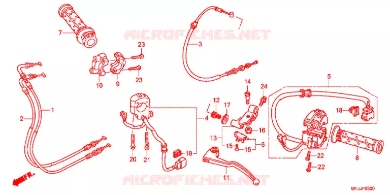 LEVIER DE GUIDON - CABLE - COMMODO Honda MOTO 600 CBR 2012  CBR600RAC