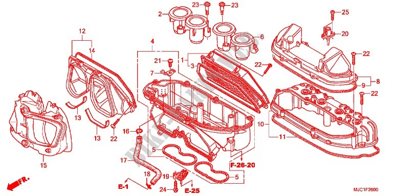 FILTRE A AIR pour Honda CBR 600 RR ABS TRICOLOR de 2013