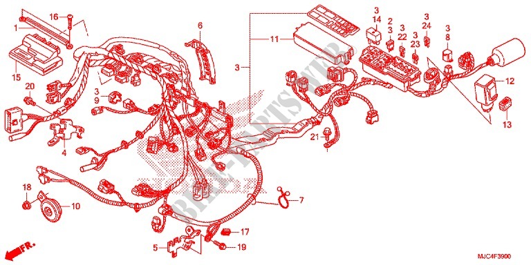 FAISCEAU DES FILS pour Honda CBR 600 RR ABS de 2013