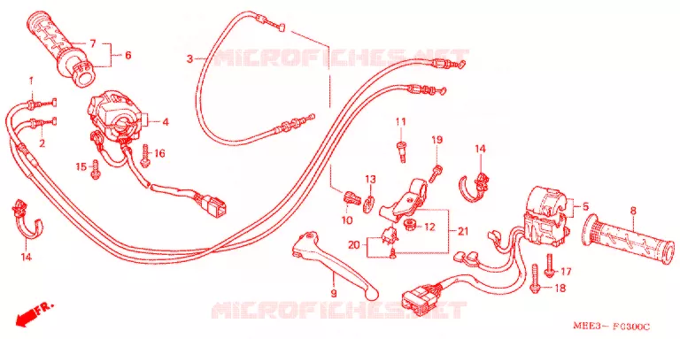 LEVIER DE GUIDON - CABLE - COMMODO Honda MOTO 600 CBR 2003  CBR600RR3