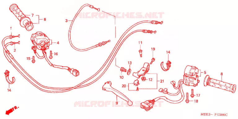 LEVIER DE GUIDON - CABLE - COMMODO Honda MOTO 600 CBR 2003  CBR600RR3