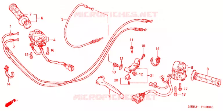 LEVIER DE GUIDON - CABLE - COMMODO Honda MOTO 600 CBR 2004  CBR600RR4