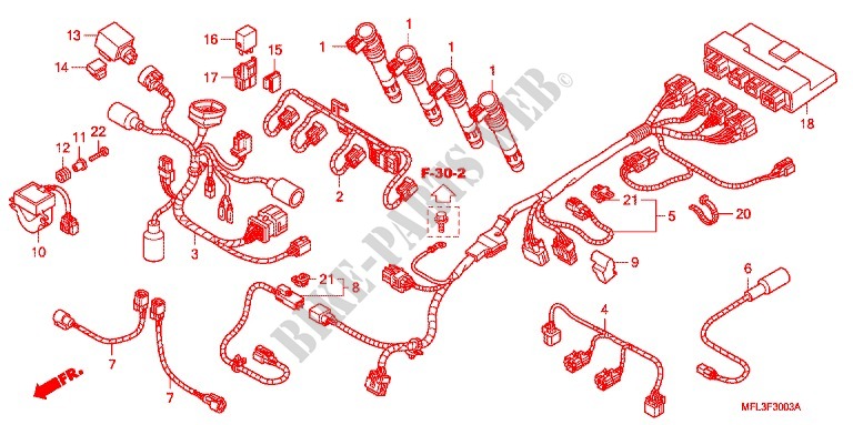 FAISCEAU SECONDAIRE (CBR1000RA) pour Honda CBR 1000 RR ABS de 2010