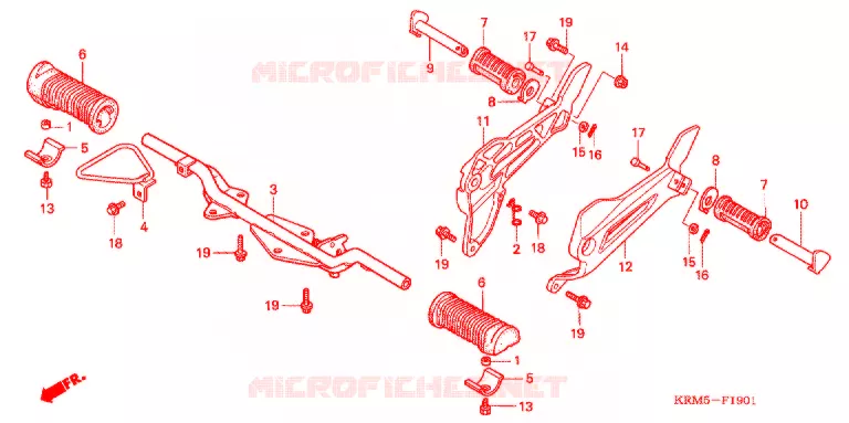 REPOSE PIED (2) Honda MOTO 150 CG 2007  CG150ESD7