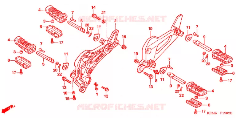 REPOSE PIED (3) Honda MOTO 150 CG 2008  CG150S8