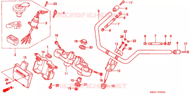 GUIDON Honda MOTO 250 REBEL 2001  CMX250C1