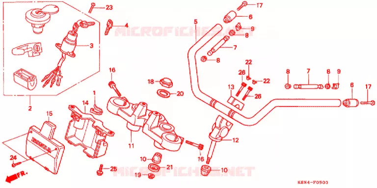 GUIDON Honda MOTO 250 REBEL 2000  CMX250C2Y