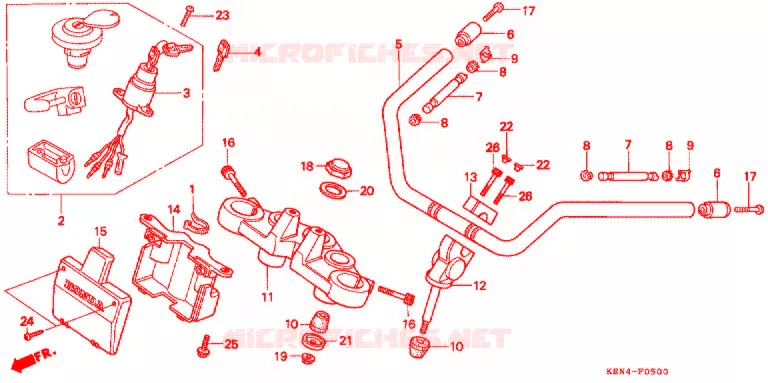 GUIDON Honda MOTO 250 REBEL 2000  CMX250C2Y
