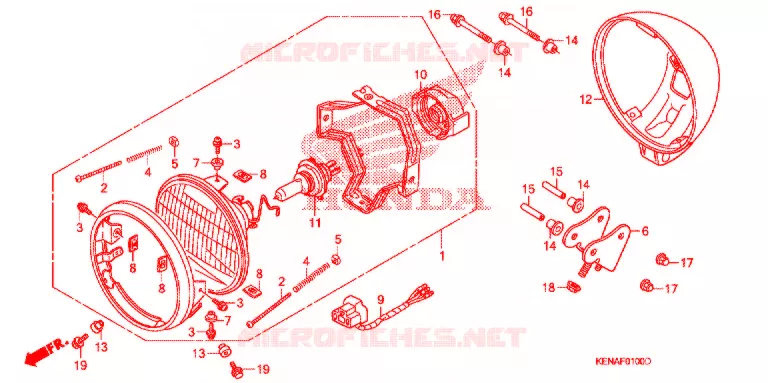 PHARE Honda MOTO 250 REBEL 2009  CMX250C9_A