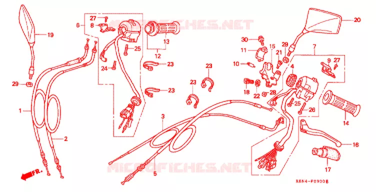 COMMODOS - POIGNEES Honda MOTO 250 REBEL 2000  CMX250CY