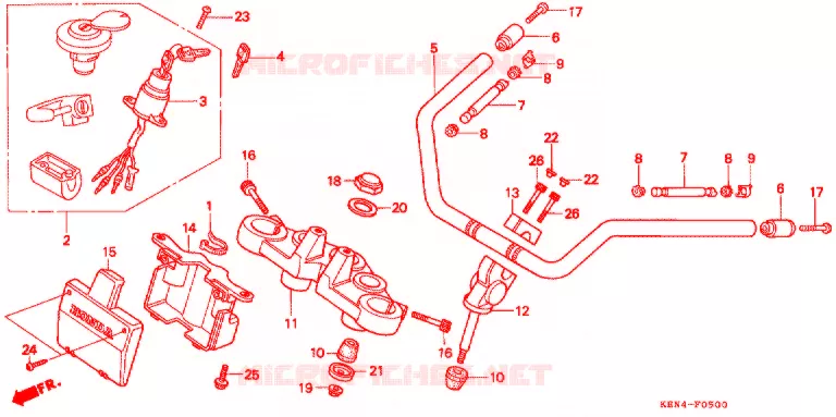 GUIDON Honda MOTO 250 REBEL 2000  CMX250CY