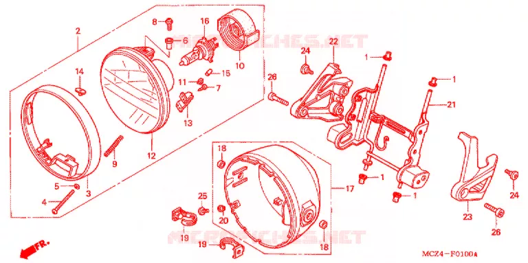 PHARE Honda MOTO 900 HORNET 2005  CB900F5_A