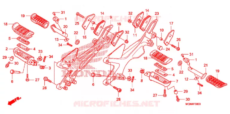 REPOSE PIED Honda MOTO 600 CBF 2011  CBF600SAB
