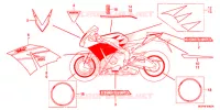 AUTOCOLLANTS (3) pour Honda CBR 1000 RR SP ABS TRICOLOUR de 2014