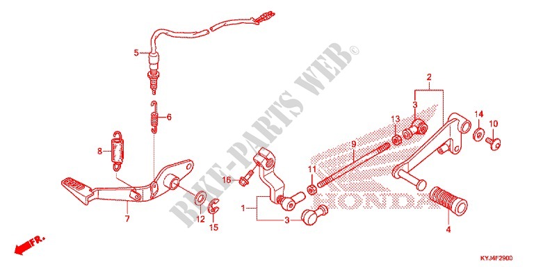 PEDALE pour Honda CBR 250 R WHITE de 2013