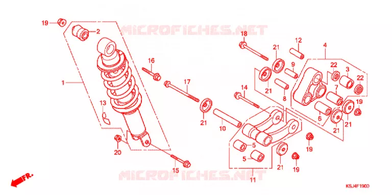 AMORTISSEUR ARRIERE Honda MOTO 100 CRF 2004  CRF100F4