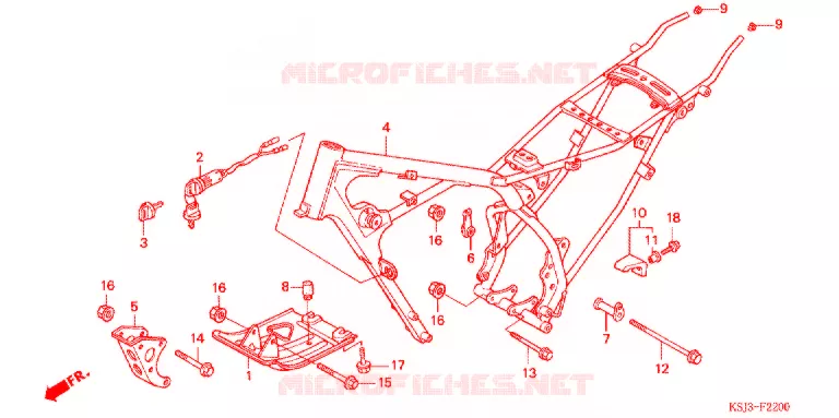 CADRE Honda MOTO 100 CRF 2004  CRF100F4