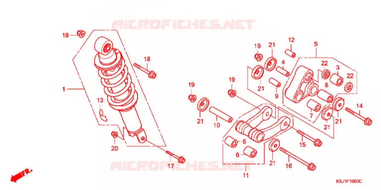 AMORTISSEUR ARRIERE Honda MOTO 100 CRF 2004  CRF100F4