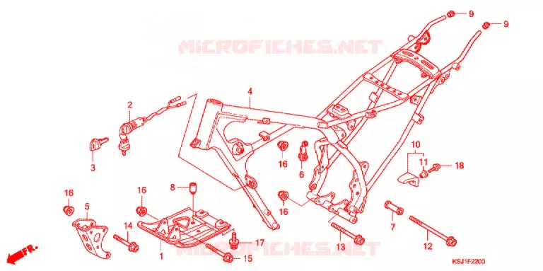 CADRE Honda MOTO 100 CRF 2004  CRF100F4