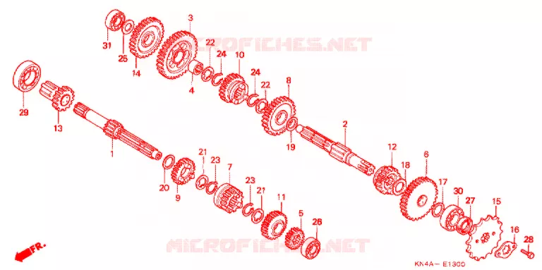 BOITE DE VITESSES (CRF100F) Honda MOTO 100 CRF 2005  CRF100F5