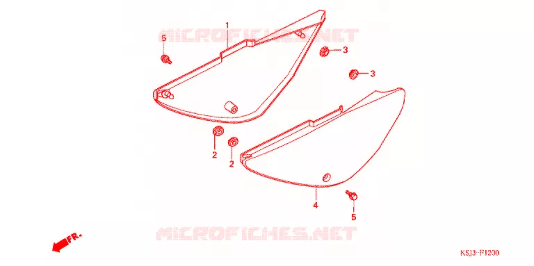 COUVERCLES LATERAUX Honda MOTO 100 CRF 2006  CRF100F6