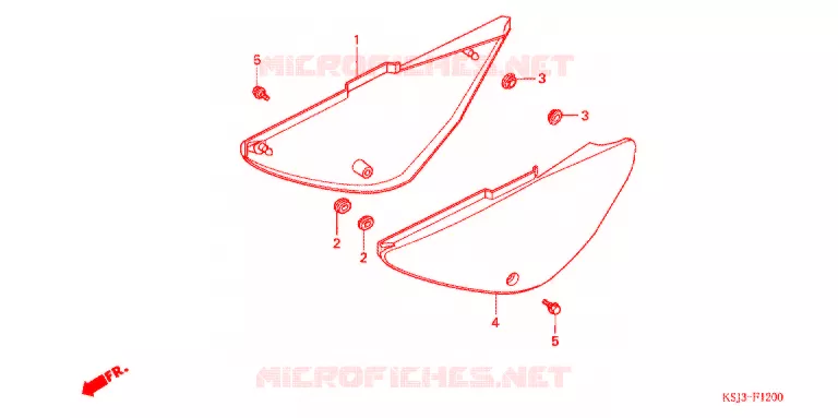 COUVERCLES LATERAUX Honda MOTO 100 CRF 2006  CRF100F6