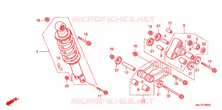 AMORTISSEUR ARRIERE Honda MOTO 100 CRF 2006  CRF100F6