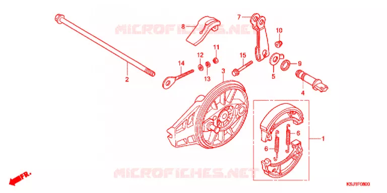 FLASQUE - MACHOIRES DE FREIN ARRIERE Honda MOTO 100 CRF 2006  CRF100F6