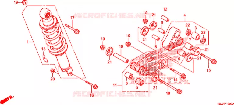 AMORTISSEUR ARRIERE Honda MOTO 100 CRF 2008  CRF100F8