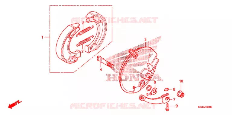 FLASQUE - MACHOIRES DE FREIN AVANT Honda MOTO 100 CRF 2008  CRF100F8