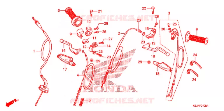 LEVIER DE GUIDON - CABLE Honda MOTO 100 CRF 2009  CRF100F9