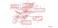 ETIQUETTE DE PRECAUTIONS pour Honda CRF 100 de 2011
