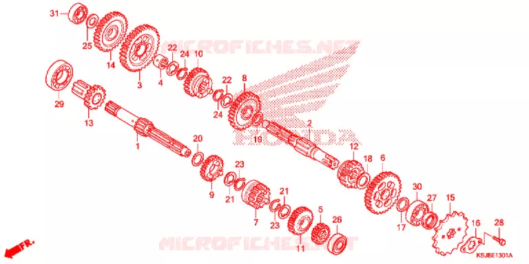 BOITE DE VITESSES (CRF100F) Honda MOTO 100 CRF 2012  CRF100FC