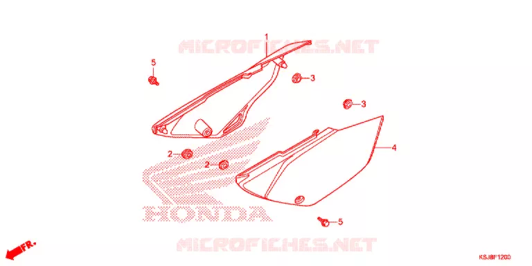 COUVERCLES LATERAUX Honda MOTO 100 CRF 2012  CRF100FC