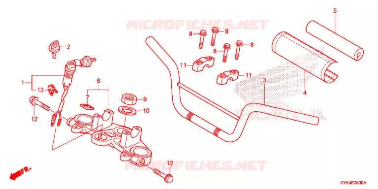 GUIDON - TE DE FOURCHE Honda MOTO 110 CRF 2013  CRF110FD