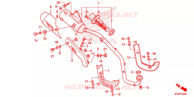 SILENCIEUX D'ECHAPPEMENT Honda MOTO 110 CRF 2014  CRF110FE