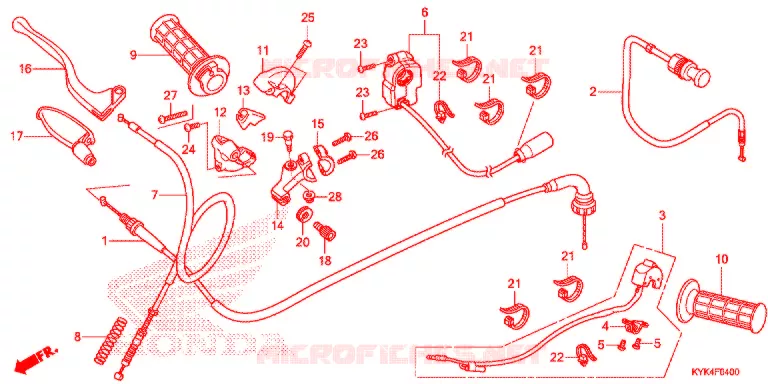 LEVIER DE GUIDON - CABLE - COMMODO Honda MOTO 110 CRF 2016  CRF110FG