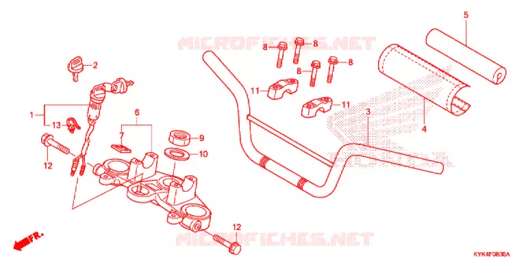 GUIDON - TE DE FOURCHE Honda MOTO 110 CRF 2016  CRF110FG
