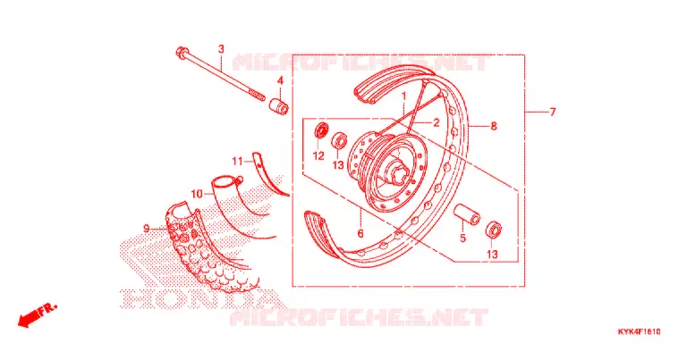 ROUE AVANT Honda MOTO 110 CRF 2017  CRF110FH