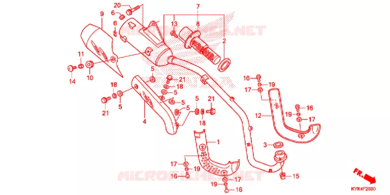 SILENCIEUX D'ECHAPPEMENT Honda MOTO 110 CRF 2017  CRF110FH