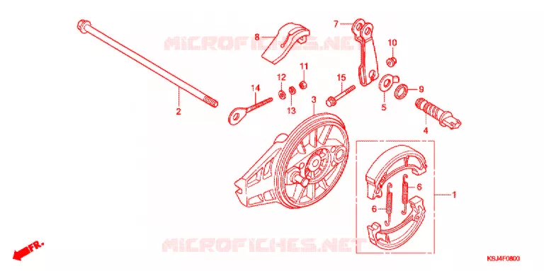 FLASQUE - MACHOIRES DE FREIN ARRIERE Honda MOTO 100 CRF 2007  CRF100F7