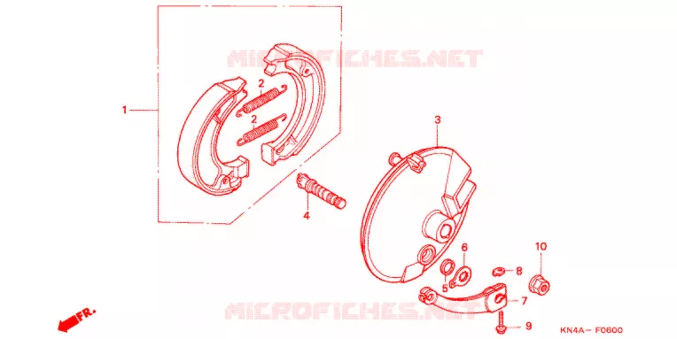 FLASQUE - MACHOIRES DE FREIN AVANT Honda MOTO 100 CRF 2007  CRF100F7