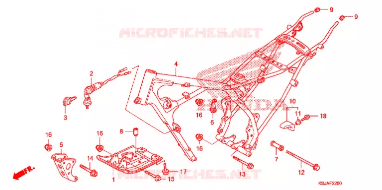 CADRE Honda MOTO 100 CRF 2009  CRF100F9