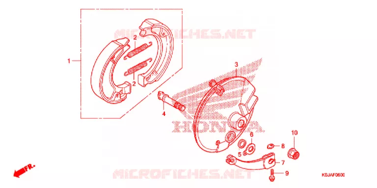 FLASQUE - MACHOIRES DE FREIN AVANT Honda MOTO 100 CRF 2009  CRF100F9