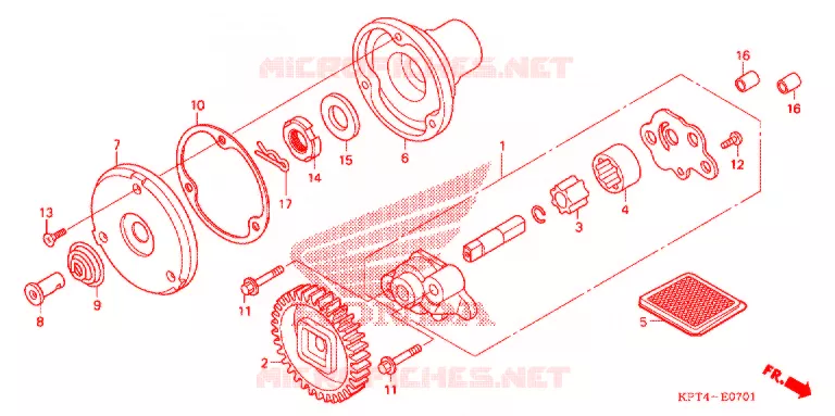 POMPE A HUILE ('06-'11) Honda MOTO 150 CRF 2007  CRF150F7
