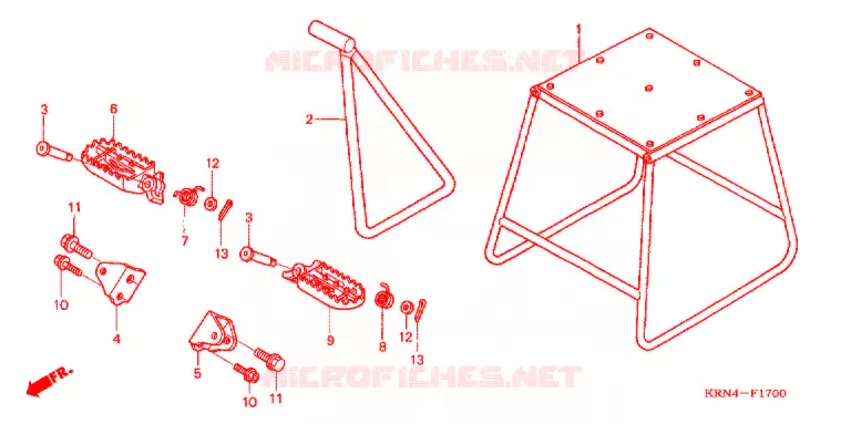 BEQUILLE - REPOSE PIEDS Honda MOTO 250 CRF 2009  CRF250R9