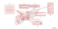 ETIQUETTE DE PRECAUTIONS pour Honda CRF 250 R de 2012