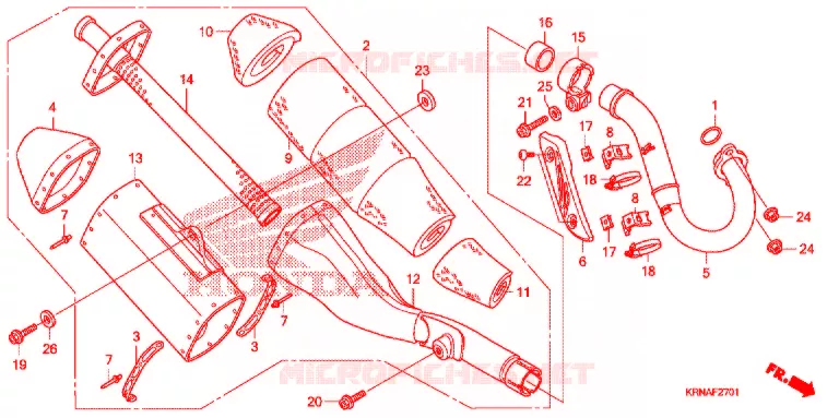 SILENCIEUX D'ECHAPPEMENT ('11/'12/'13) Honda MOTO 250 CRF 2012  CRF250RC