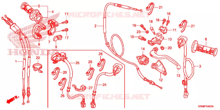 LEVIER DE GUIDON - CABLE - COMMODO Honda MOTO 250 CRF 2014  CRF250RE